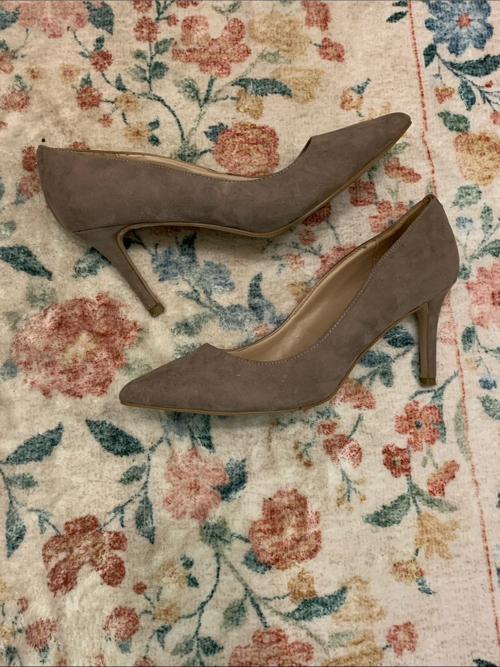 BCBGeneration Taupe Pointed-Toe Suede Pumps